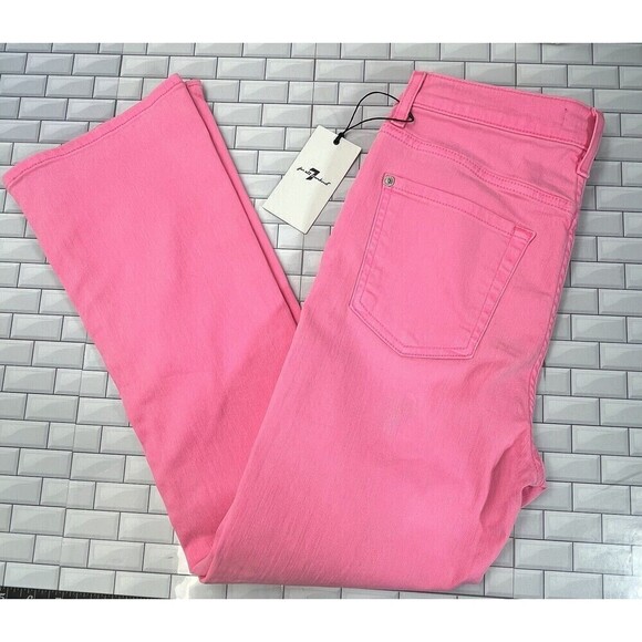 7 For All Mankind Pink Boot Cut Jeans - Picture 7 of 14